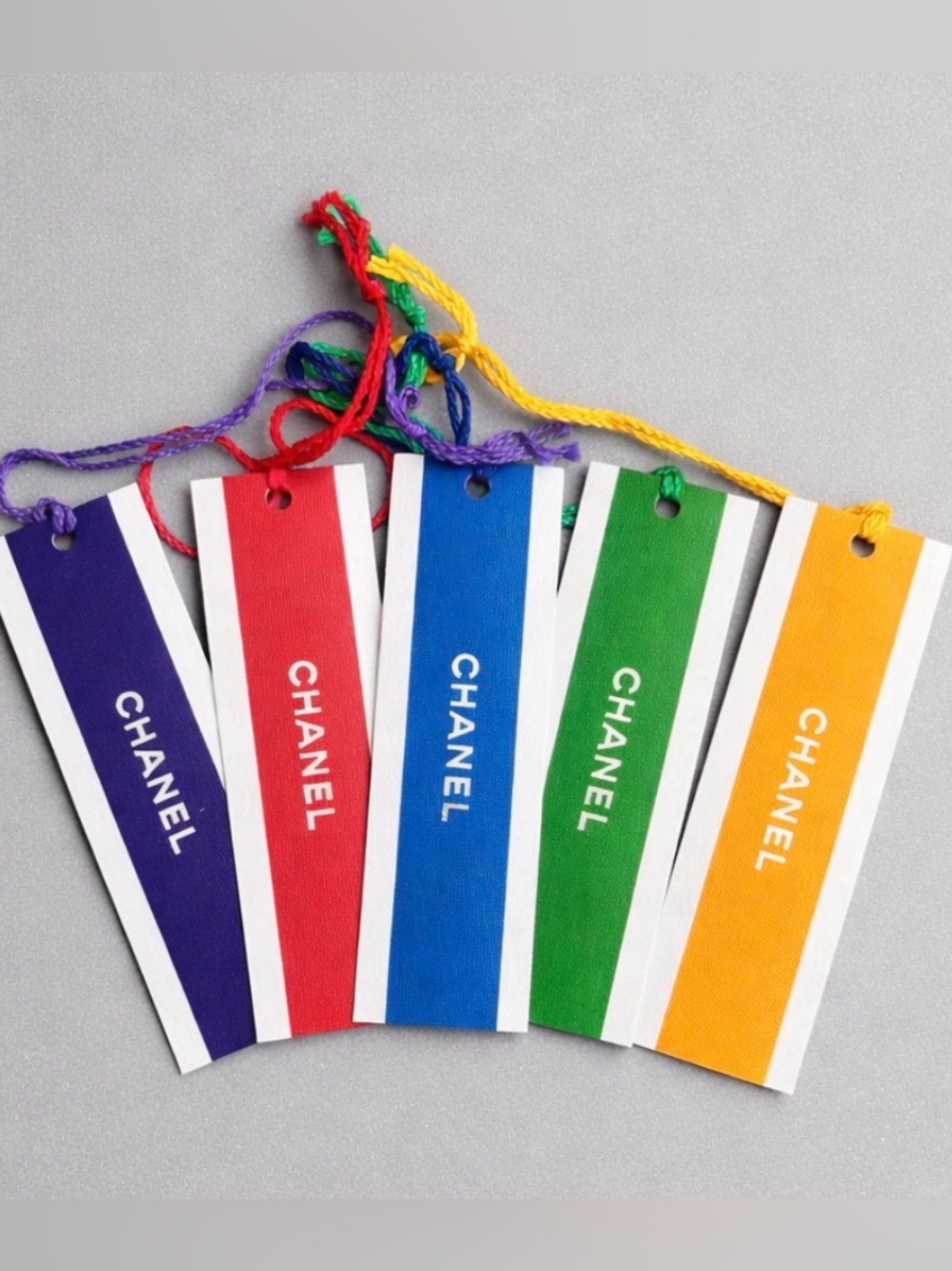 CHANEL Colorful Gift Tags Set of 5 Sealed Rare Boutique Tags